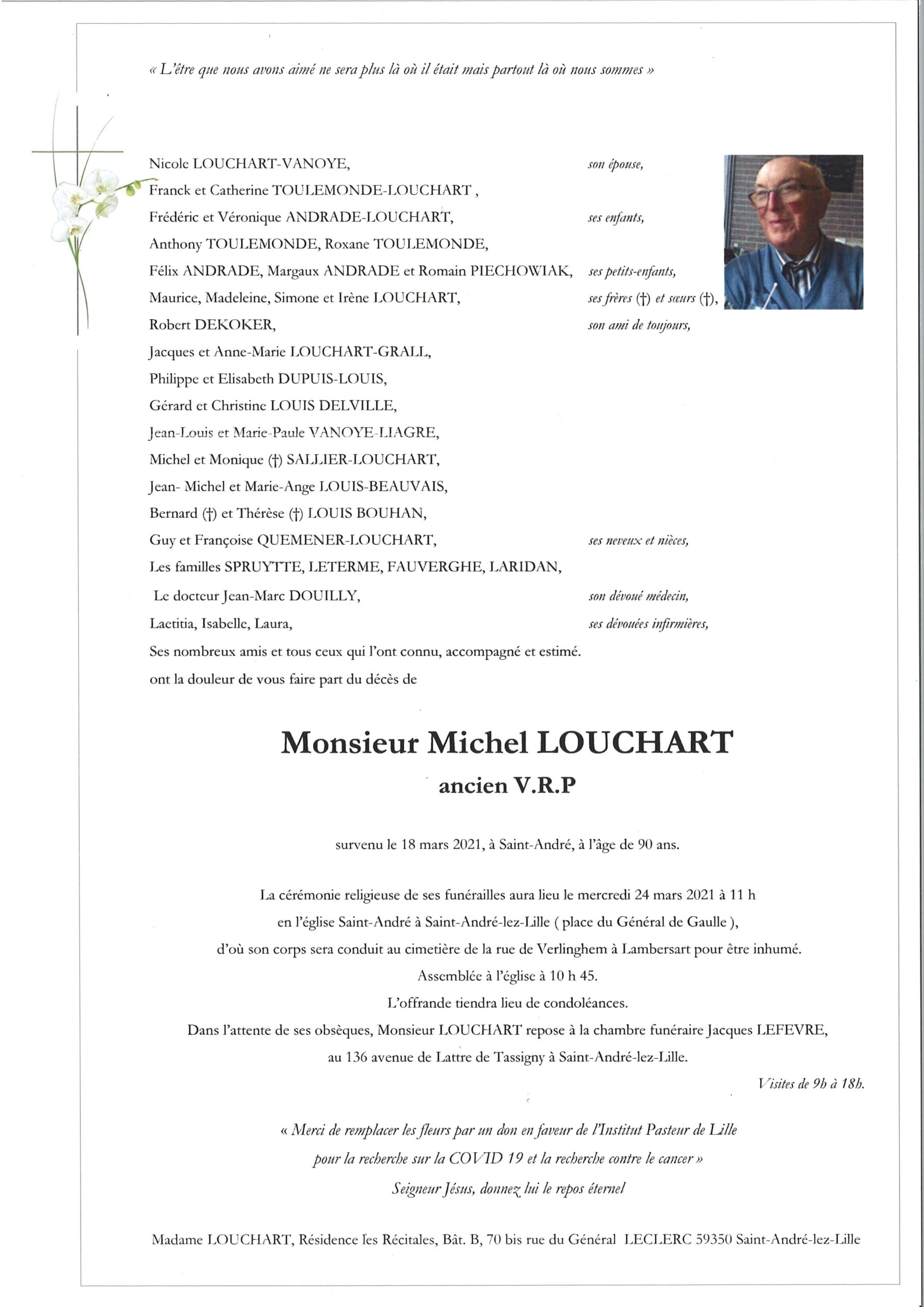 Mr LOUCHART Michel Avis de décès